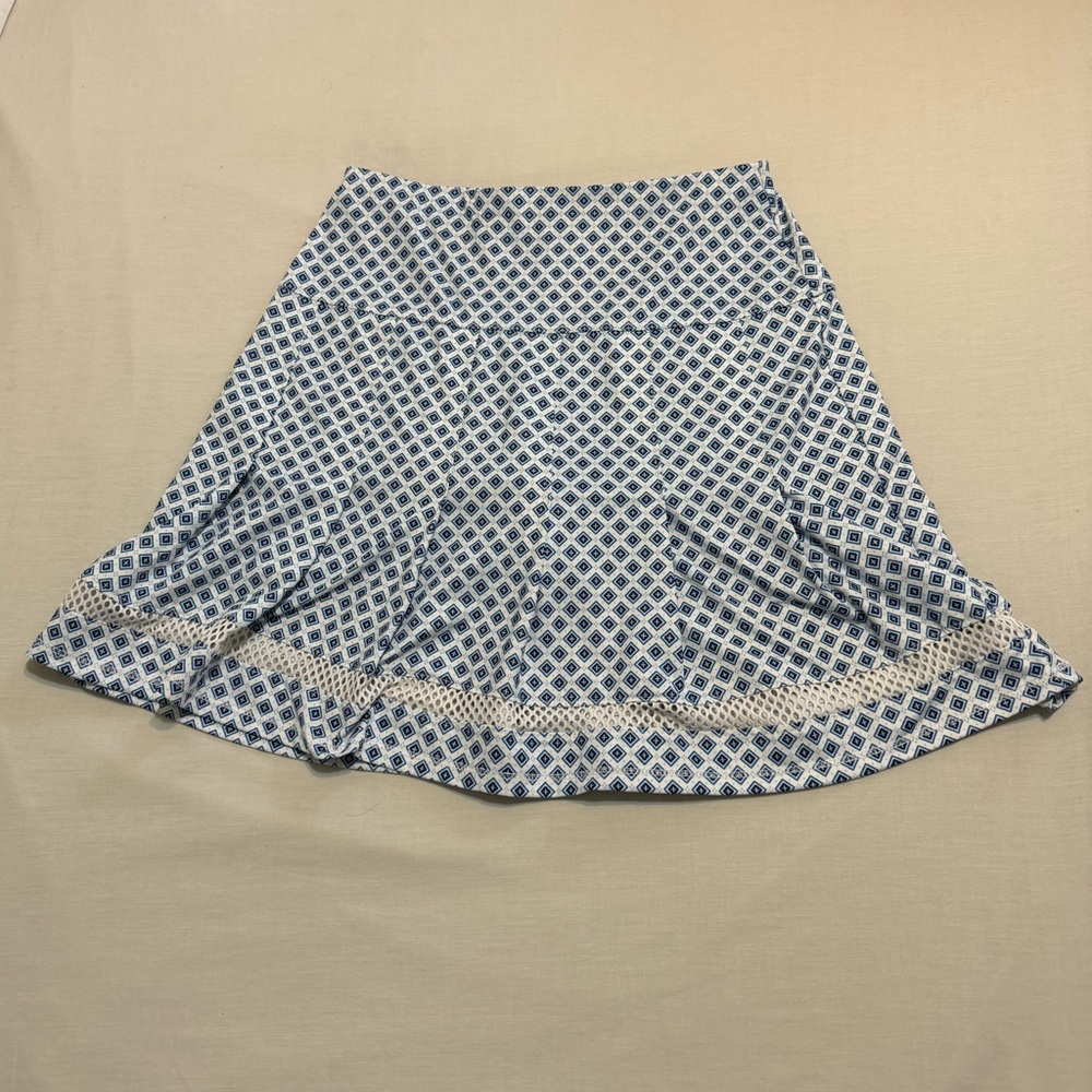 Lucky in Love Blue and White Patterned Women's Skirt Size XS